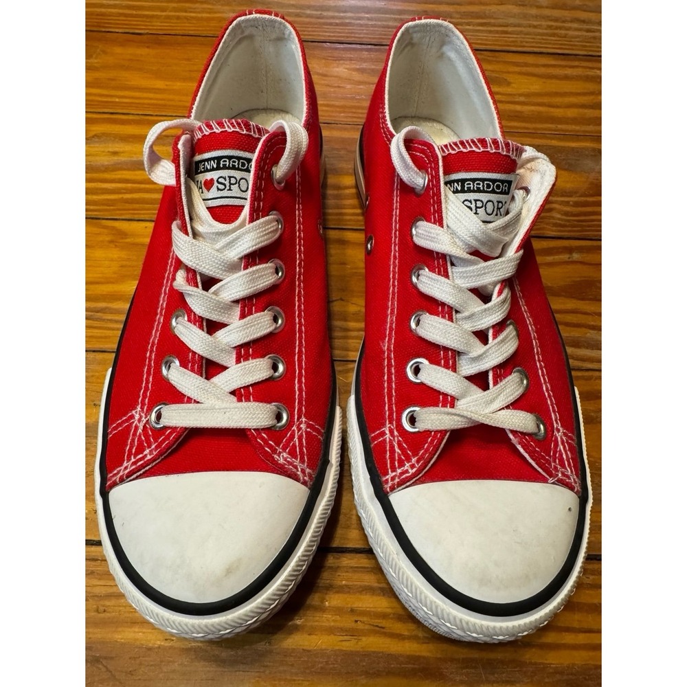 Jenn Ardor Red Canvas Sneakers Size 8.5